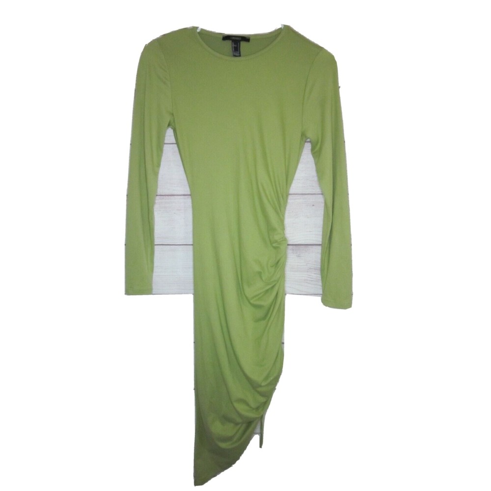FOREVER 21 Bodycon Women's Small Long Sleeve Adjustable Side Green Short